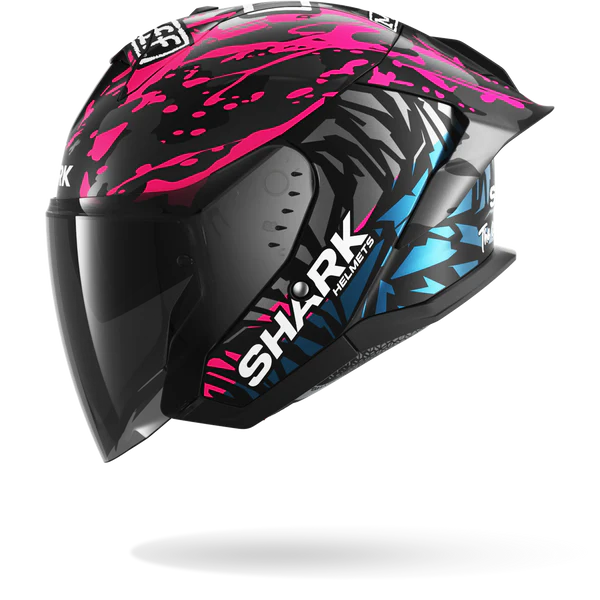 SHARK SKWAL JET CUP REPLICA NEGRO AZUL VIOLETA Casco De Moto
