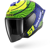 SHARK SKWAL JET CUP REPLICA GRANADO MAT CASCO DE MOTO AZUL VERDE AMARILO