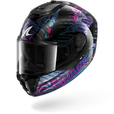SHARK SPARTAN RS REPTAIA NEGRO Azul Glitter Casco De Moto