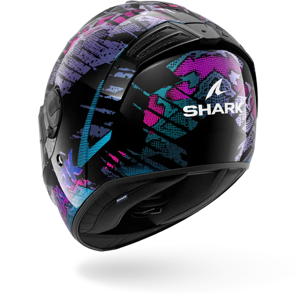 SHARK SPARTAN RS REPTAIA NEGRO Azul Glitter Casco De Moto