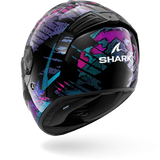 SHARK SPARTAN RS REPTAIA NEGRO Azul Glitter Casco De Moto