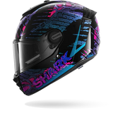 SHARK SPARTAN RS REPTAIA NEGRO Azul Glitter Casco De Moto