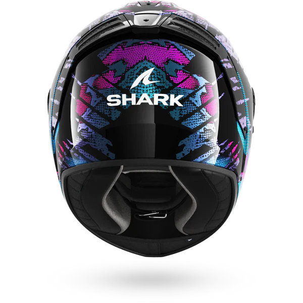 SHARK SPARTAN RS REPTAIA NEGRO Azul Glitter Casco De Moto