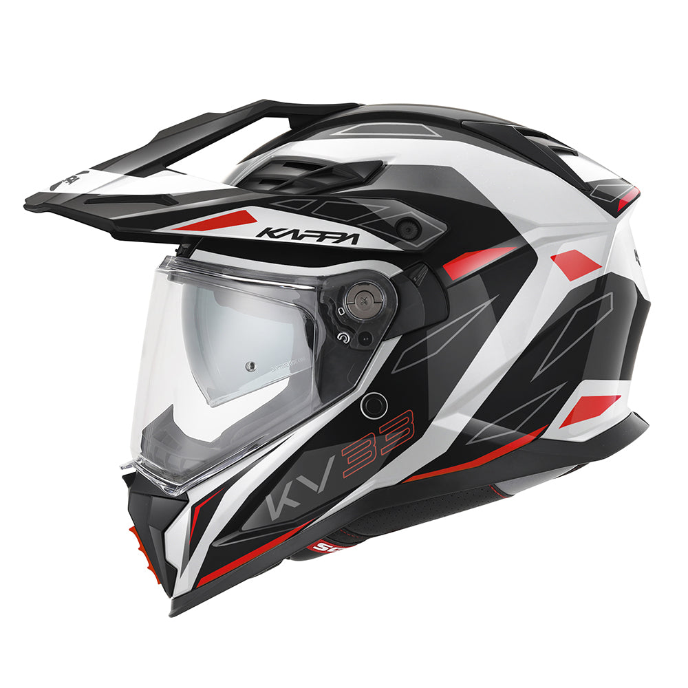 Kappa KV33 Enduro Wizard aventura Casco de blanco negro rojo