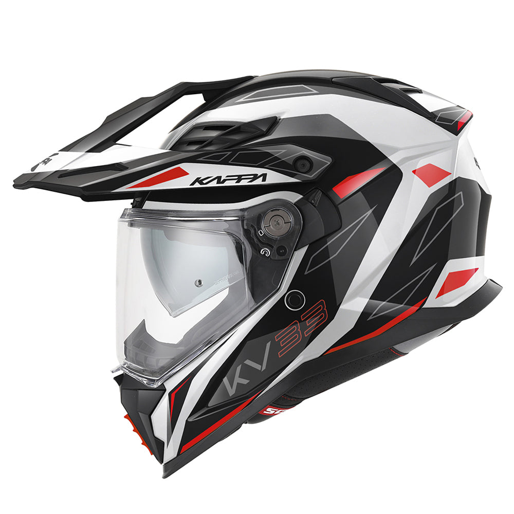 Kappa KV33 Enduro Wizard aventura Casco de blanco negro rojo