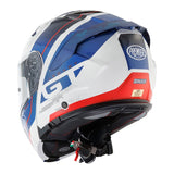 PREMIER LEGACY GT SE 13 CASCO MODULAR DE MOTO BLANCO AZUL ROJO