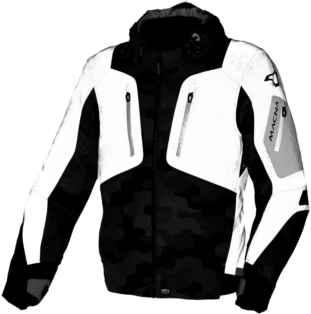 Macna Angle Hombre Chaqueta Textil Moto Negro Gris Camuflaje Blanco