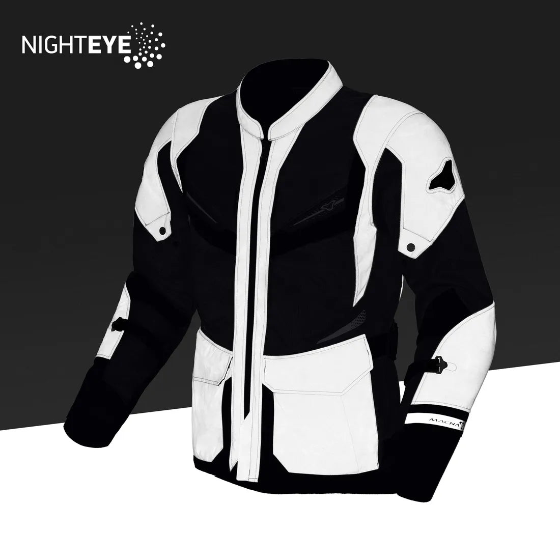 Macna Aerocon Night Eye para hombre Chaqueta aventura turismo