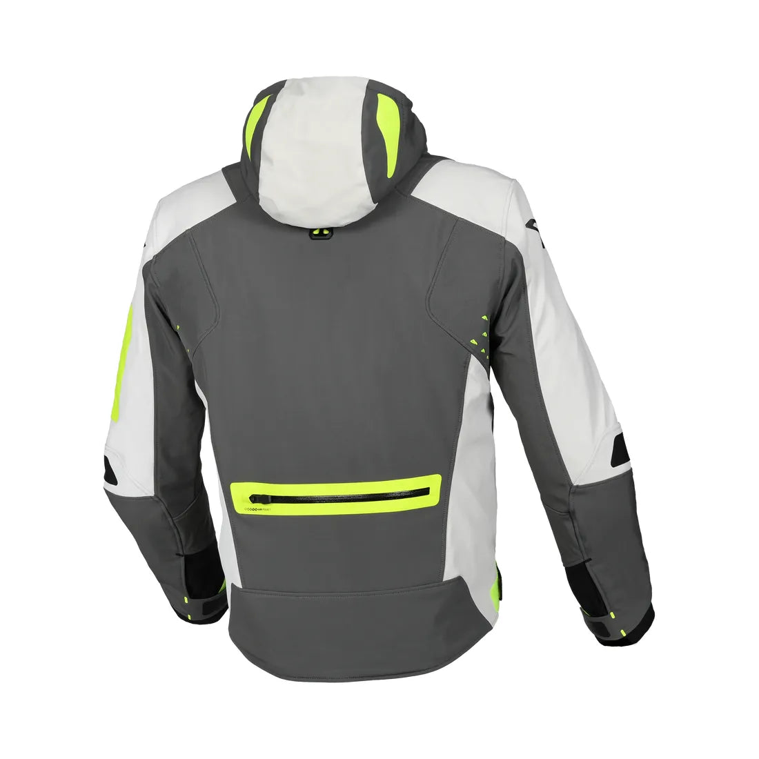 Macna Angle Hombre Chaqueta Carrera Textil Impermeable Gris Amarillo
