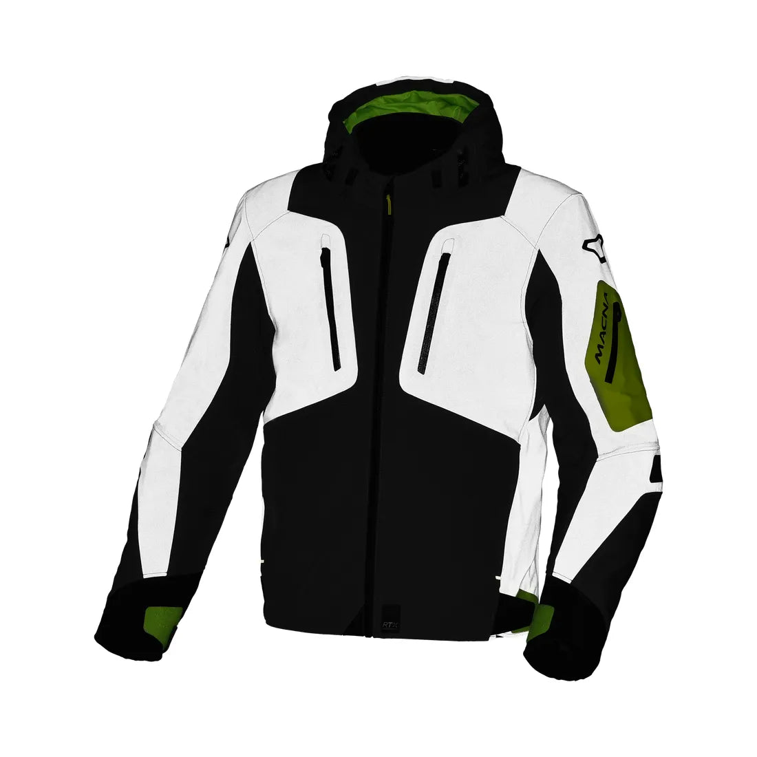 Macna Angle Hombre Chaqueta Carrera Textil Impermeable Gris Amarillo