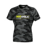 Macna Dazzle Rideaholic mujer Camiseta Negro Gris Amarillo Fluorescente
