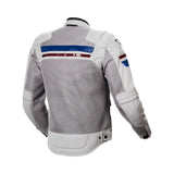 MACNA Fluent Moto Hombre Textil Chaqueta Gris Claro Azul Rojo - CHAQUETA