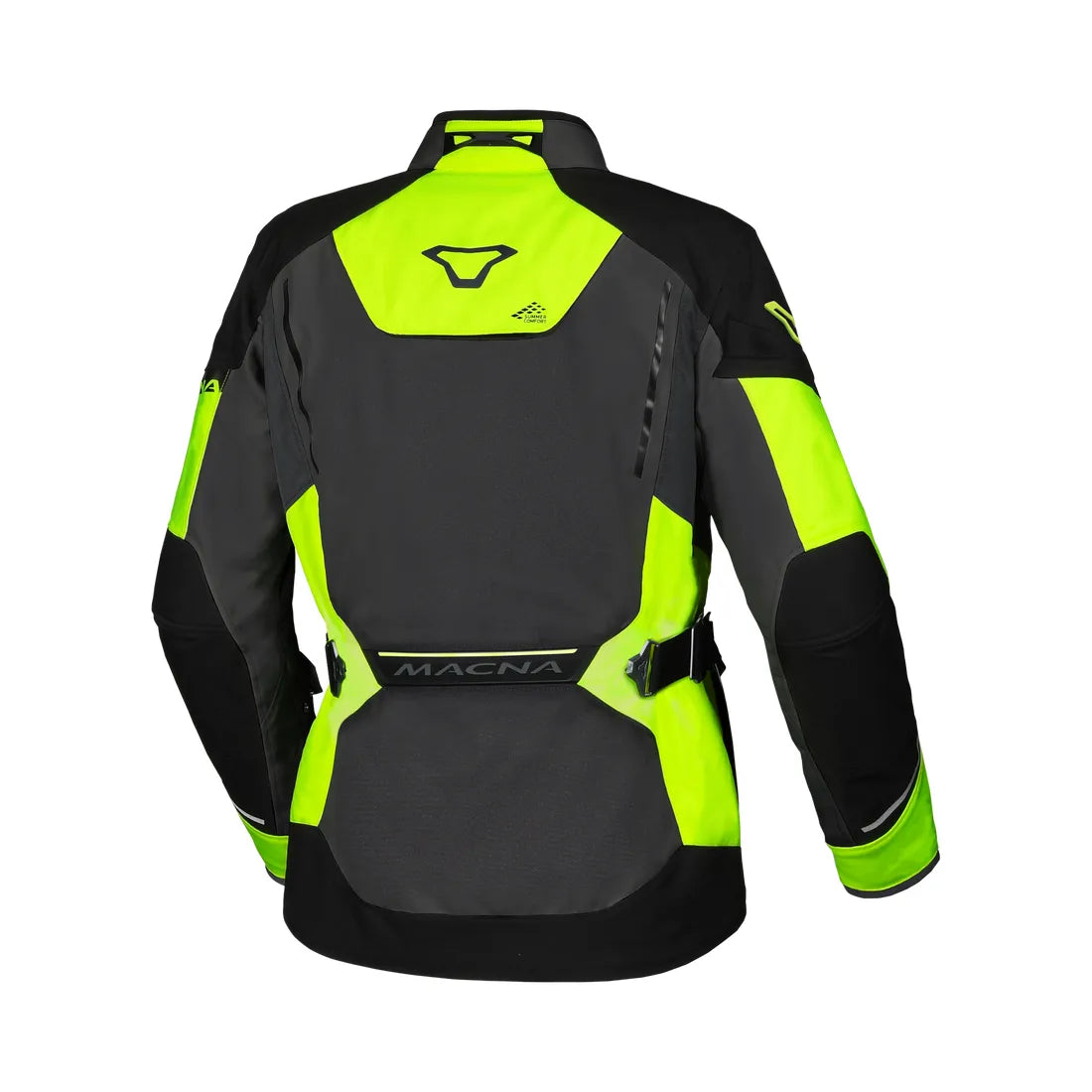 Macna Mundial Hombre Chaqueta Moto Gris Amarillo Negro