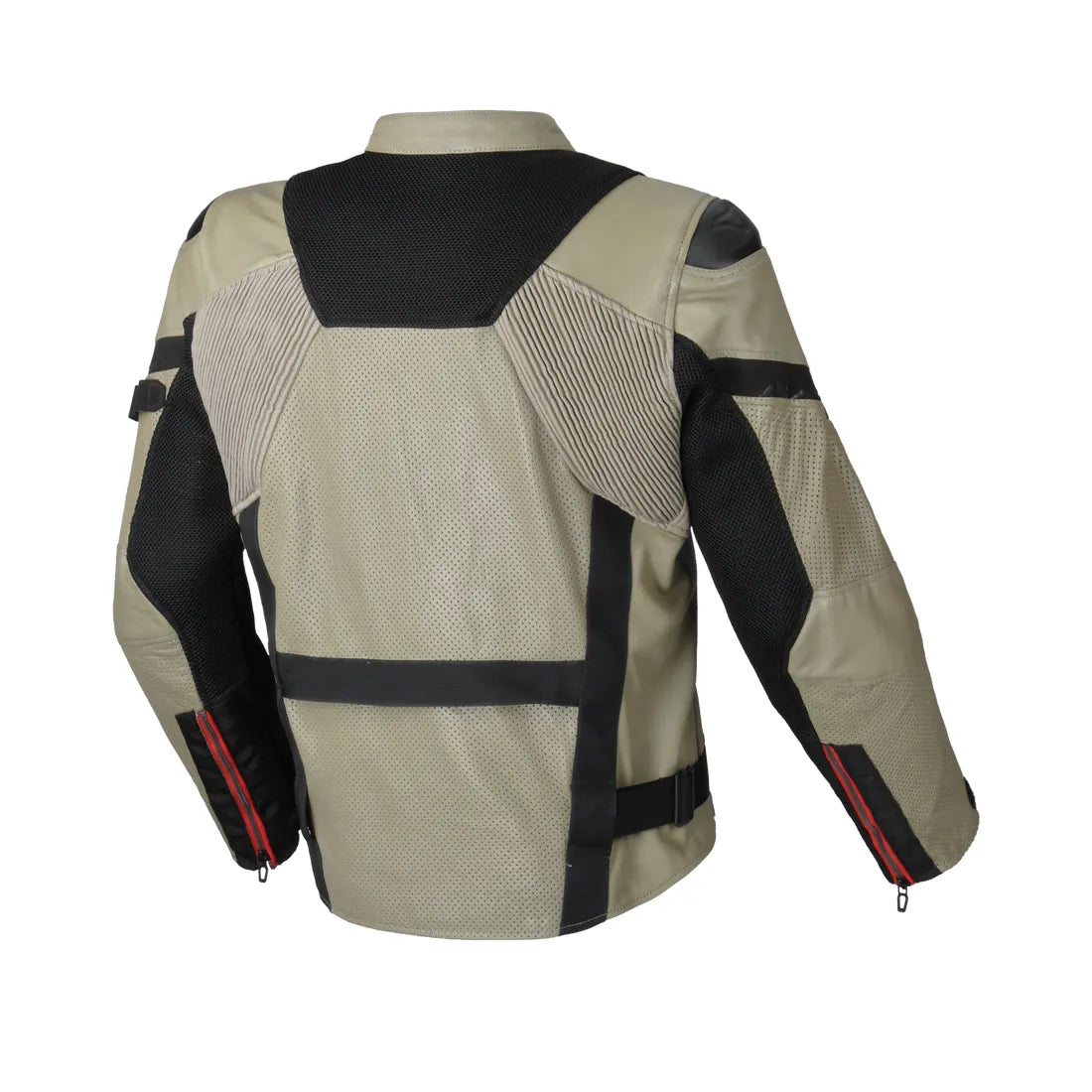 MACNA Olsan hombre Chaqueta cuero textil moto Negro topo