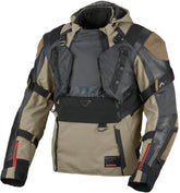 Macna Tryton moto cuero textil Chaqueta oliva negro