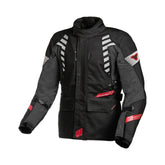 Macna Ultimax chaqueta carreras moto Negro Gris Oscuro Rojo