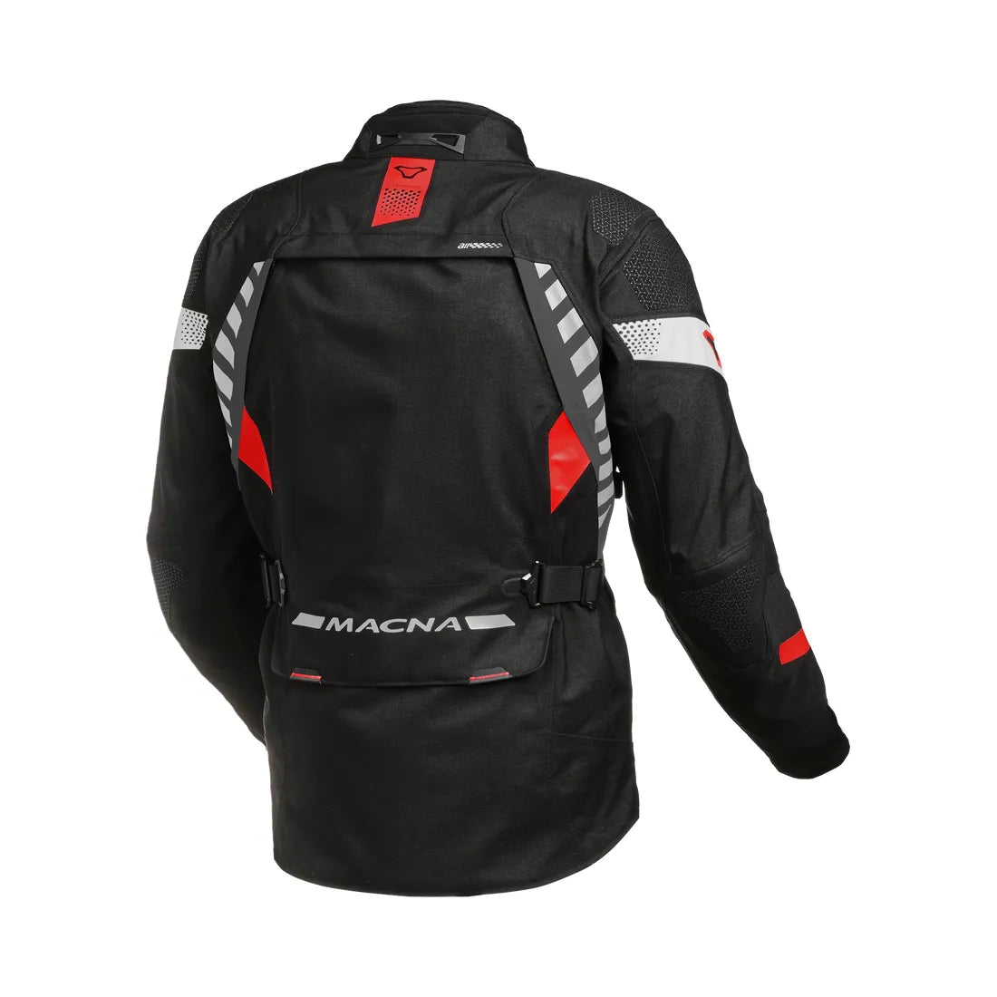 Macna Ultimax chaqueta carreras moto Negro Gris Oscuro Rojo