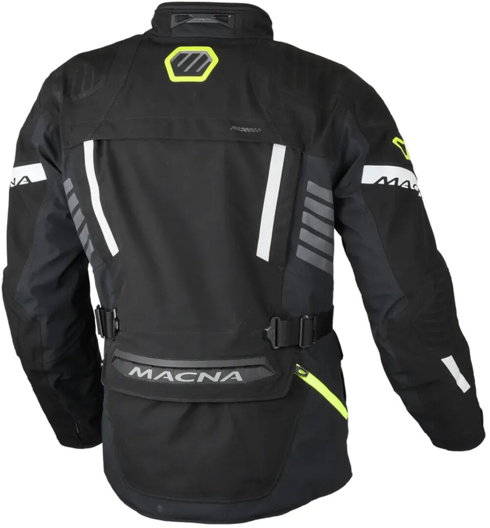 Macna Ultimax chaqueta textil impermeable Negro Amarillo Fluo