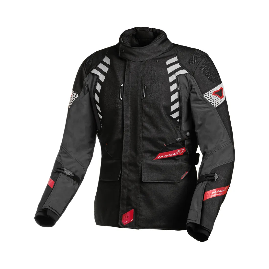 Macna Ultimax Mujer motociclista Chaqueta Negro gris oscuro rojo