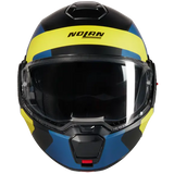 NOLAN N120-1 Omocromo 346 Moto Modular Casco Nero Azul Gillao