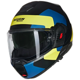 NOLAN N120-1 Omocromo 346 Moto Modular Casco Nero Azul Gillao