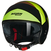 NOLAN N21 06 TANGENTE 348 M MINI JET CASCO NEGRO MARRÓN VERDE CLARO