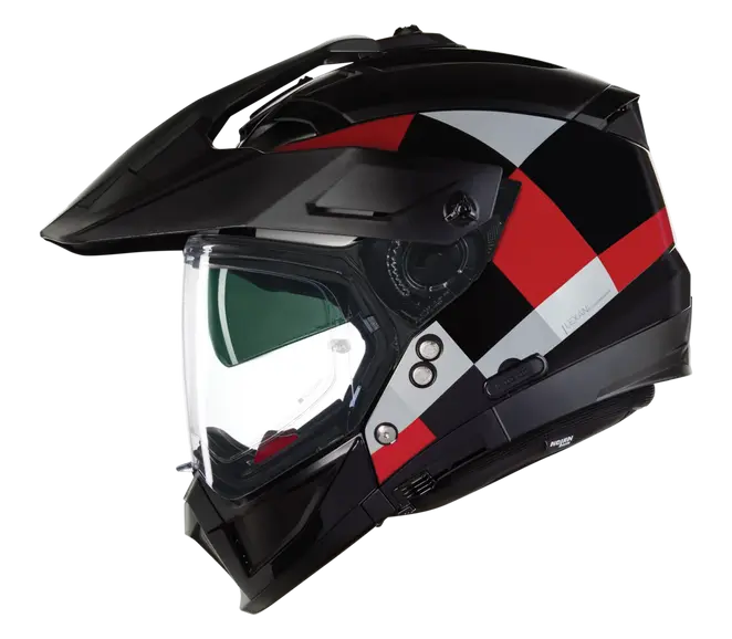 NOLAN N70-2 X 06 RUVIDO 342 CARA COMPLETA CASCO NEGRO ROJO BLANCO