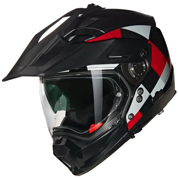 NOLAN N70-2 X 06 RUVIDO 342 CARA COMPLETA CASCO NEGRO ROJO BLANCO