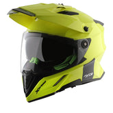 AXOR X-CROSS CASCO DOBLE VISERA DEPORTIVO DUAL MOTOCICLETA AMARILLO FLUOR