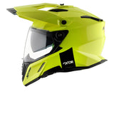 AXOR X-CROSS CASCO DOBLE VISERA DEPORTIVO DUAL MOTOCICLETA AMARILLO FLUOR