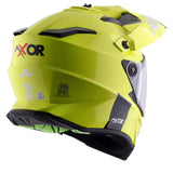AXOR X-CROSS CASCO DOBLE VISERA DEPORTIVO DUAL MOTOCICLETA AMARILLO FLUOR