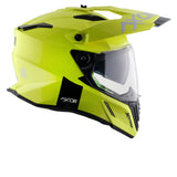 AXOR X-CROSS CASCO DOBLE VISERA DEPORTIVO DUAL MOTOCICLETA AMARILLO FLUOR