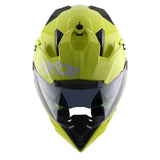 AXOR X-CROSS CASCO DOBLE VISERA DEPORTIVO DUAL MOTOCICLETA AMARILLO FLUOR