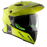 AXOR X-CROSS CASCO DOBLE VISERA DEPORTIVO DUAL MOTOCICLETA AMARILLO FLUOR