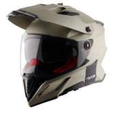 AXOR X-CROSS CASCO DOBLE VISERA DEPORTIVO DUAL MOTOCICLETA ARENA MATE