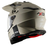 AXOR X-CROSS CASCO DOBLE VISERA DEPORTIVO DUAL MOTOCICLETA ARENA MATE
