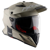 AXOR X-CROSS CASCO DOBLE VISERA DEPORTIVO DUAL MOTOCICLETA ARENA MATE