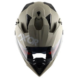 AXOR X-CROSS CASCO DOBLE VISERA DEPORTIVO DUAL MOTOCICLETA ARENA MATE