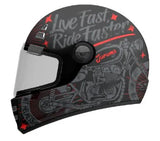 MT Jarama SV Art E5 Casco Integral De Moto Mate Retro