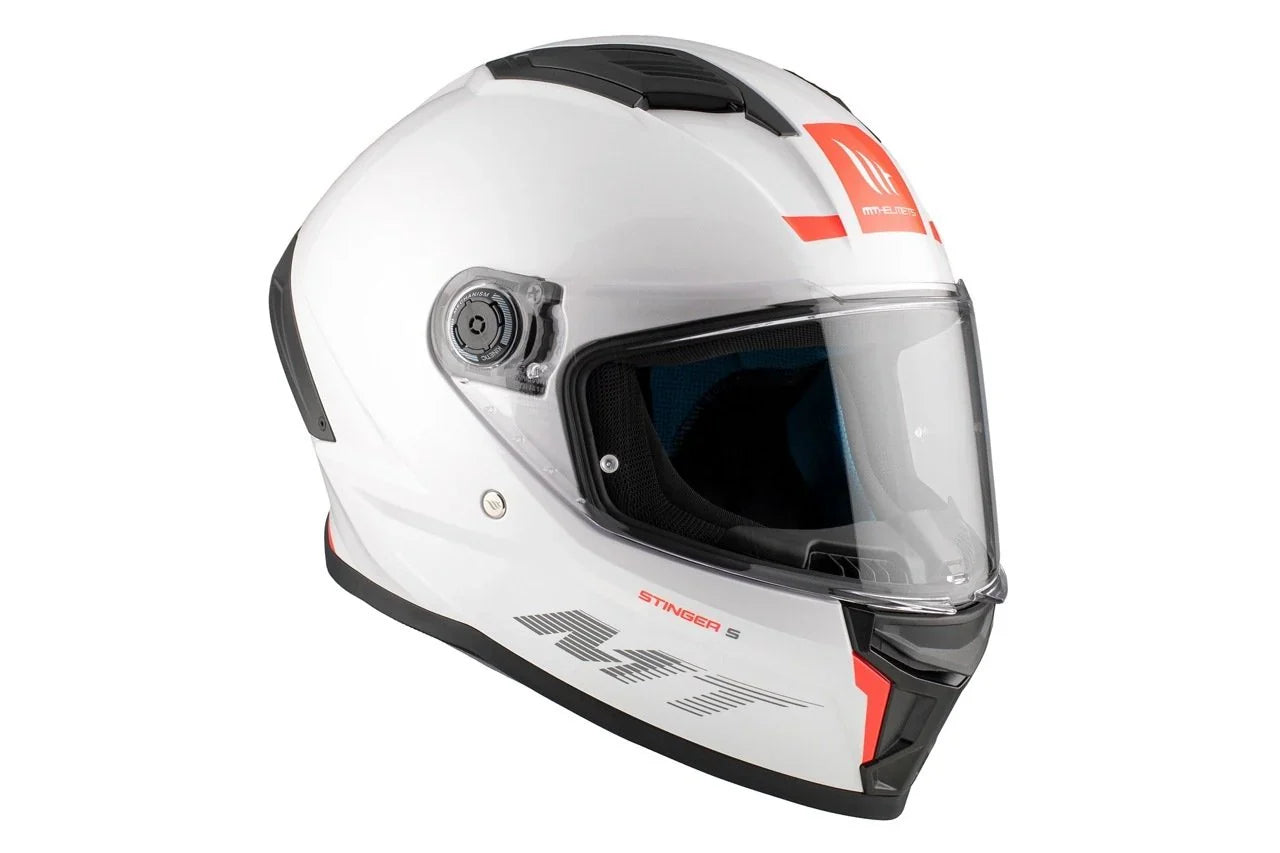 MT Stinger 2 Solid A0 blanco perlado brillante Cascos integrales - CASCO