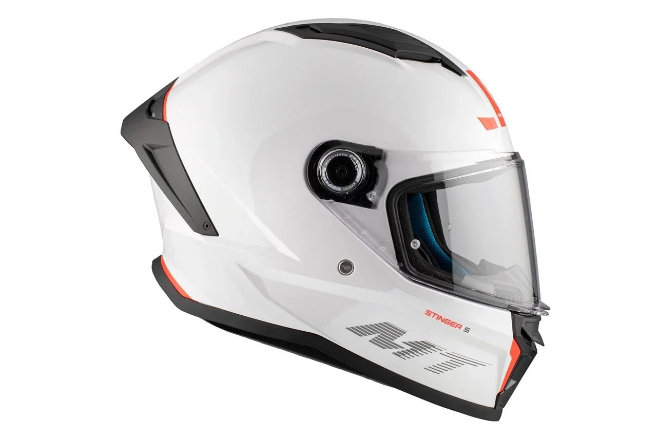 MT Stinger 2 Solid A0 blanco perlado brillante Cascos integrales - CASCO