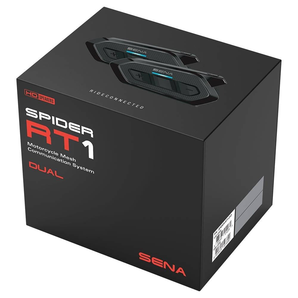 Sena Spider RT1 paquete doble motocicleta Bluetooth casco Intercomunicador