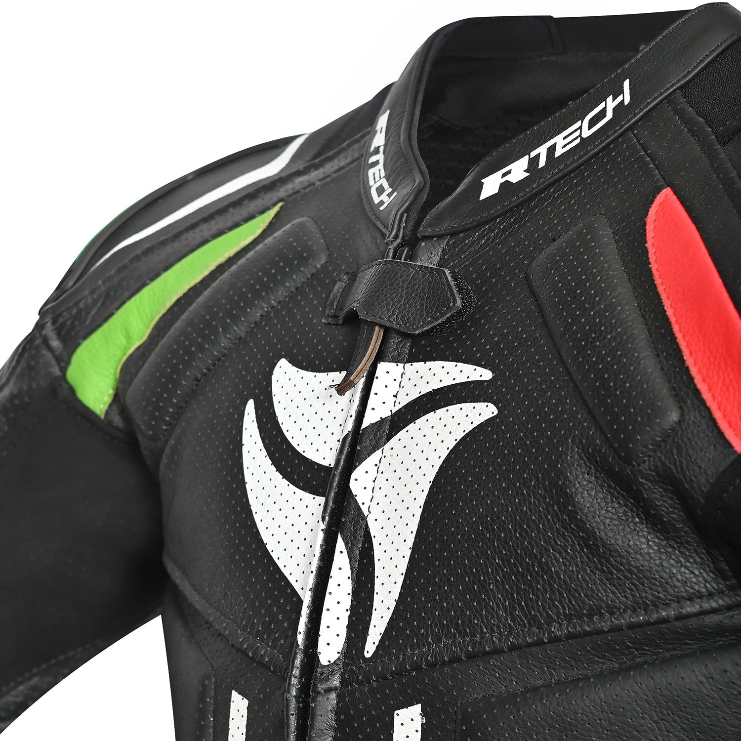 rtech-mono-1pc-defender-gp-negro-rojo-varde-front-top-view