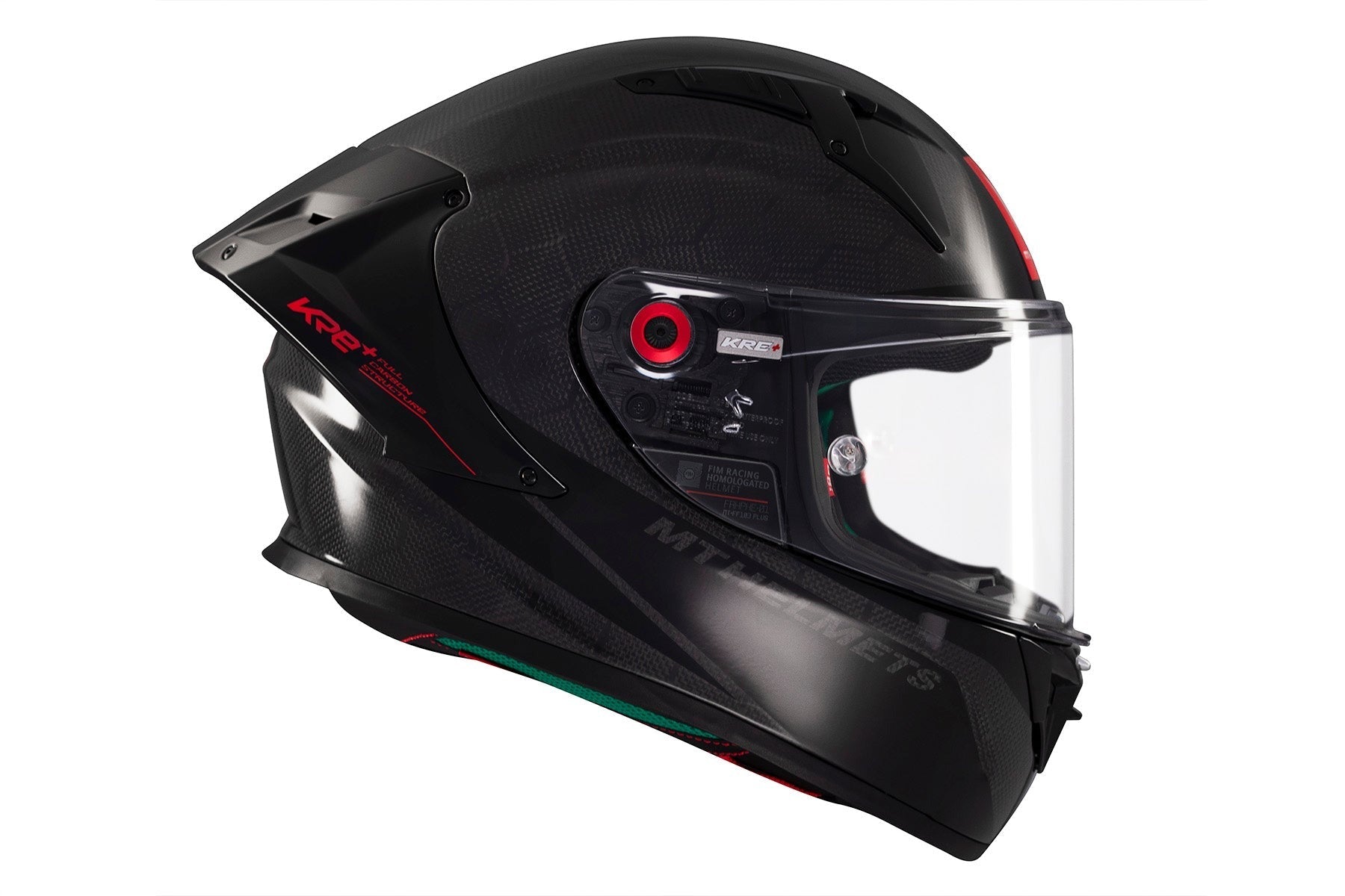 MT KRE + S Solid A11 de carbono brillante Casco integral para moto - CASCO