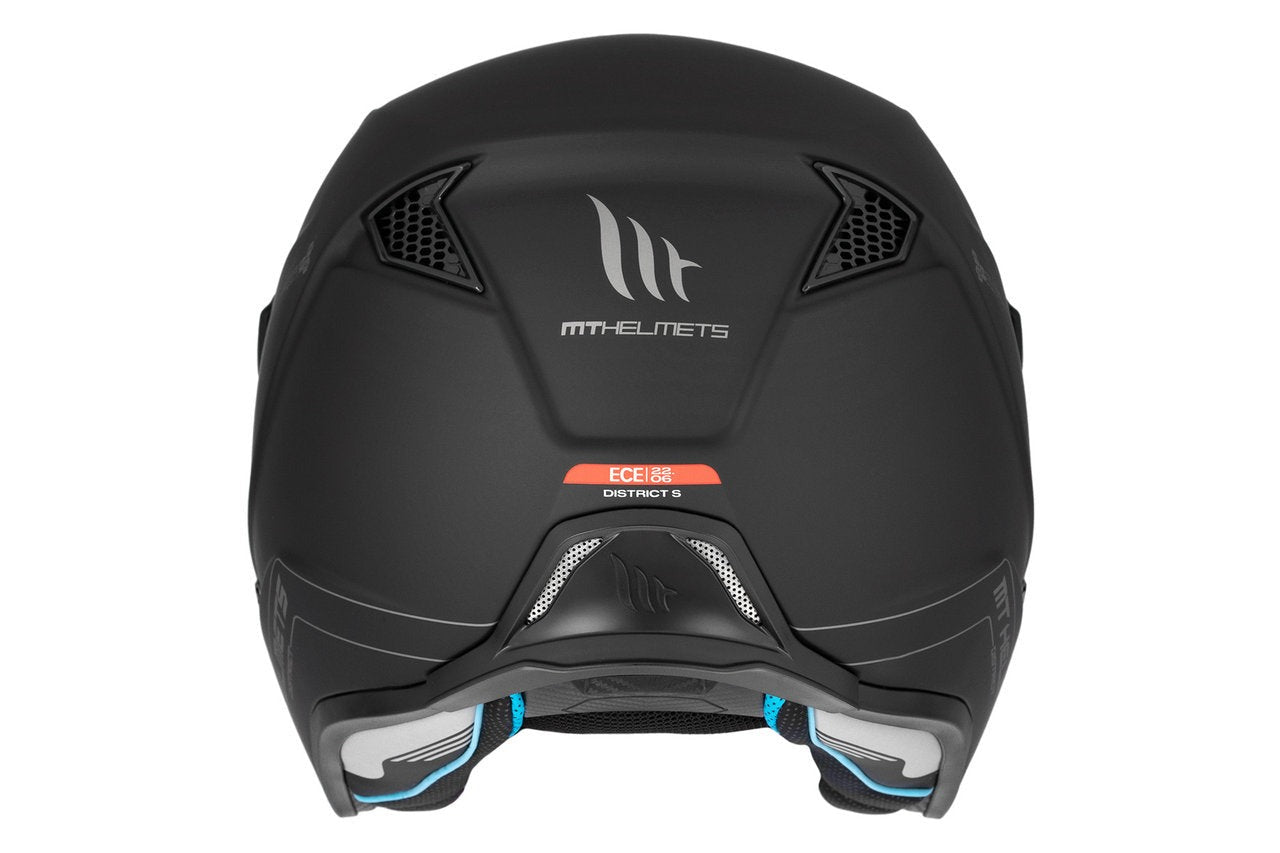 MT District Sv Solid A1 negro mate Casco de moto carretera todoterreno - CASCO