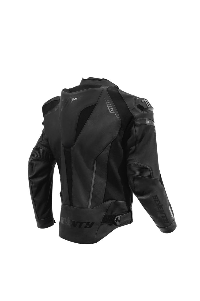 SEVENTY SD-JL24 Spoiler Chaqueta de motociclista negra para hombre