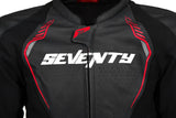 SEVENTY SD-JL24 Spoiler Chaqueta de cuero para motocicleta para hombre negra/roja