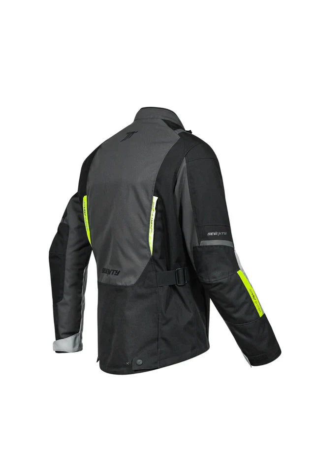 SEVENTY SD-JT83 TONALE Chaqueta de moto para hombre Negro/gris/amarillo flúor