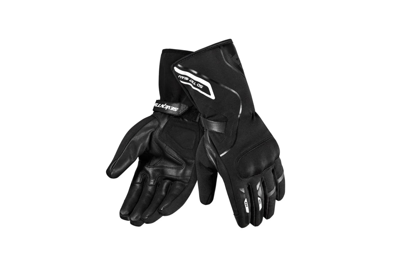 SEVENTY SD-T57 GIAU Guantes Largos De Motociclismo Para Hombre Negro/Blanco