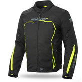 SEVENTY DEGREES SD-JR65 INVIERNO CHAQUETA DE MOTO RACING HOMBRE NEGRO AMARILLO FLUOR